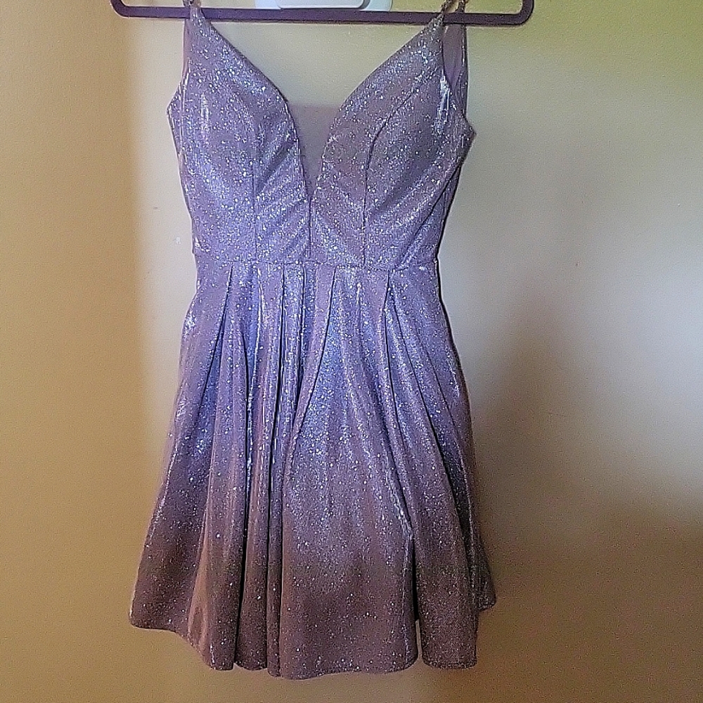 Junior's Glitter Mesh Skater Dress